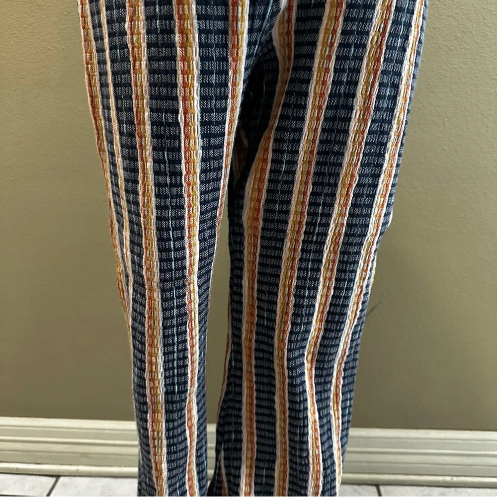 Striped Free People Flare Pants Womens Pull On beach pants L large - Picture 5 of 8